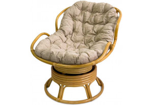 Вращающееся кресло из ротанга Папасан Челси в цвете мёд
