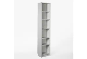 Стеллаж Варма 40, высокий узкий с шестью полками, цвет белый