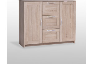 Тумба СИРИУС двухдверная с тремя ящиками, цвет Дуб Сонома