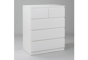 Комод МАЛЬТА высокий с пятью выдвижными ящиками, цвет белый