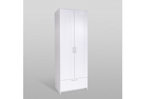 Шкаф СИРИУС двудверный белый с выдвижным ящиком