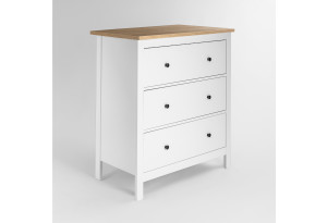 2.08.02.020.14 САГА комод 3 ящика белый/ясень