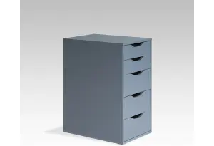 S01026 Ингар 5 комод 36x71x53, серо-бирюзовый