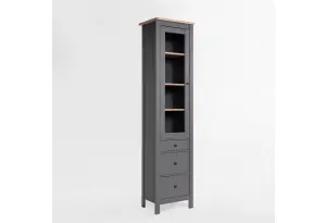 2.08.07.120.15 САГА шкаф с витриной 50 серый/ясень RU