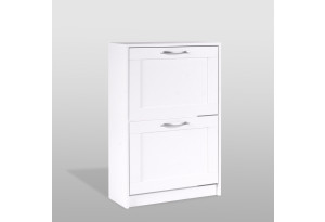 Тумба СИРИУС с двумя откидными полками для обуви, цвет белый