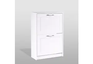 Тумба СИРИУС с двумя откидными полками для обуви, цвет белый