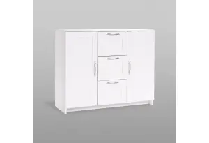 Тумба СИРИУС двухдверная с тремя ящиками, цвет белый