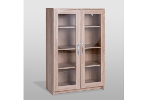 Тумба СИРИУС с двумя стеклянными дверьми, цвет Дуб Сонома