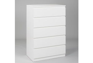 Комод МАЛЬТА высокий с пятью одинаковыми выдвижными ящиками, цвет белый