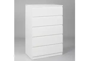 Комод МАЛЬТА высокий с пятью одинаковыми выдвижными ящиками, цвет белый