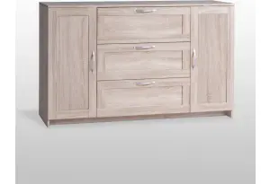 Тумба СИРИУС двухдверная, с тремя выдвижными ящиками, цвет Дуб Сонома