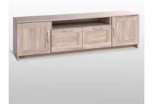 Тумба СИРИУС под телевизор напольня широкая с двумя ящиками, цвет Дуб Сонома