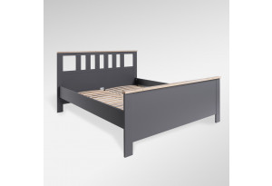 2.08.04.070.15 САГА кровать двойная 160х200 серая/ясень