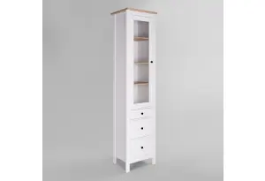 2.08.07.120.14 САГА шкаф с витриной 50 белый/ясень RU