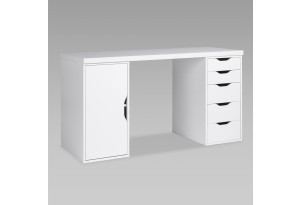 S01590 ИНГАР 2/5/ДВ стол письменный 140x75x55, белый