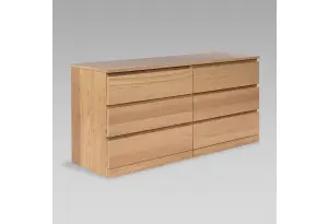 S01750 Варма Прайм 6Д комод 160x77x48 шпон дуб беленый