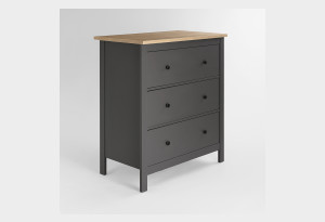 2.08.02.020.15 САГА комод 3 ящика серый/ясень