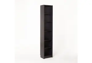 Стеллаж Варма 40, высокий узкий с шестью полками, цвет ясень черный