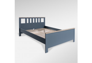 2.08.04.070.16 САГА кровать двойная 160х200 темно-бирюзовая/ясень
