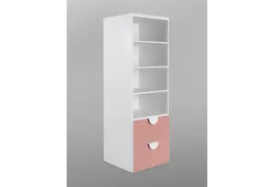 S02542 ПИКСИ стеллаж с 2 ящиками 60x57x183, мечтательный пион