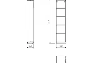 2.06.07.200.1 МАКС стеллаж угловой 50х36х233 белый