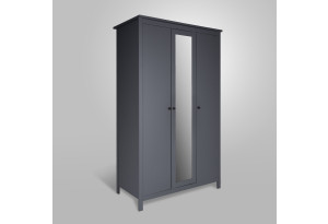 2.08.01.040.4 САГА шкаф 3 двери с зеркалом серый