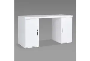 S01569 ИНГАР 2/ДВ/ДВ стол письменный 140x75x55, белый
