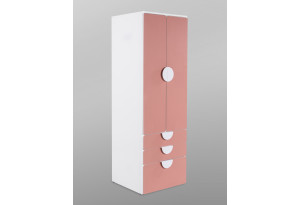 S02603 ПИКСИ шкаф распашной с 2 дверьми, 3 ящиками и полкой 60x57x183, мечтательный пион