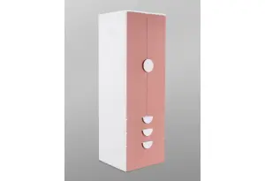 S02603 ПИКСИ шкаф распашной с 2 дверьми, 3 ящиками и полкой 60x57x183, мечтательный пион