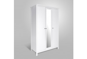 2.08.01.040.1 САГА шкаф 3 двери с зеркалом белый