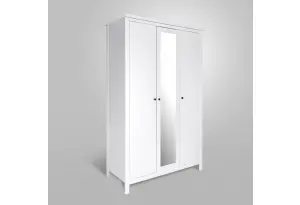 2.08.01.040.1 САГА шкаф 3 двери с зеркалом белый
