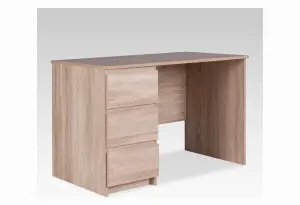 Стол КАСТОР письменный однотумбовый с тремя ящиками, цвет Дуб Сонома