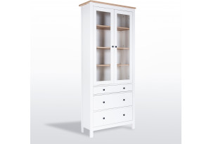 2.08.07.130.14 САГА шкаф с витриной 90 белый/ясень RU