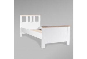 2.08.04.050.14 САГА кровать одинарная 90х200 белая/ясень