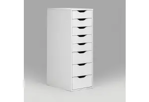 Комод Ингар белый высокий с пятью выдвижными ящиками