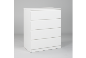 Комод МАЛЬТА высокий с четырьмя выдвижными ящиками, цвет белый