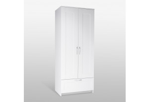 Шкаф СИРИУС двухстворчатый с выдвижным ящиком, белый