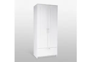 Шкаф СИРИУС двухстворчатый с выдвижным ящиком, белый