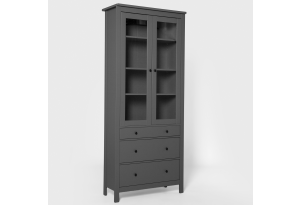 2.08.07.130.4 САГА шкаф с витриной 90 серый RU