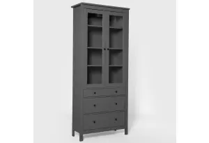 2.08.07.130.4 САГА шкаф с витриной 90 серый RU