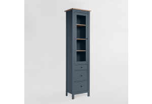 2.08.07.120.16 САГА шкаф с витриной 50 темно-бирюзовый/ясень RU