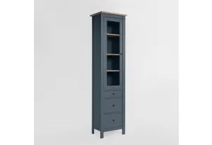 2.08.07.120.16 САГА шкаф с витриной 50 темно-бирюзовый/ясень RU