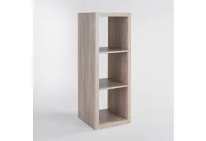 Стеллаж Фора 3, с тремя открытыми ячейками, тамбурат, цвет дуб беленый