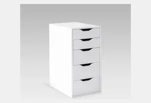 Комод Ингар белый с пятью выдвижными ящиками