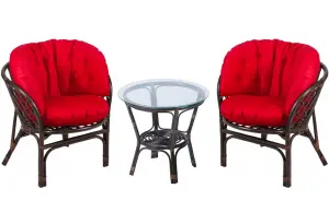 Багама Дуэт с красными подушками (стол круглый)