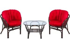 Багама Дуэт с красными подушками (стол овальный)