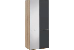 Шкаф для одежды с 1 зеркальной и 1 дверью со стеклом «Глосс» - СМ-319.07.213