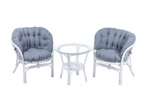 Багама Дуэт с серыми подушками (стол круглый)