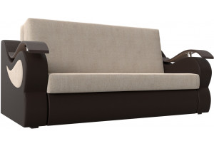 Прямой диван Меркурий 160 бежевый/коричневый (Рогожка/Экокожа)