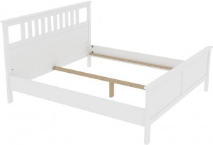 Кровать Кантри двухспальная 180х200, массив сосны, цвет белый